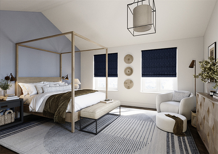 Tiverton, Indigo - Twist&Fit Roman Blind - Image 7